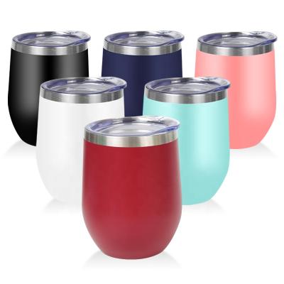 China Bestseller Sustainable - Wholesale 12 oz Wine Tumbler Stainless Steel Travel Tumbler with Straw, Gift for Wife for sale