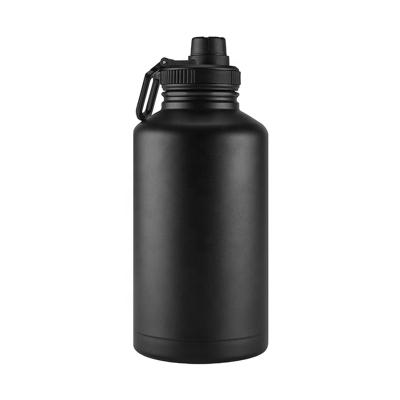 China 64 oz Stainless Steel Water Bottle with Straw Lid Keeps Liquids Hot or Cold PORTABLE with Double Wall Vacuum Insulated Bottle, Black for sale