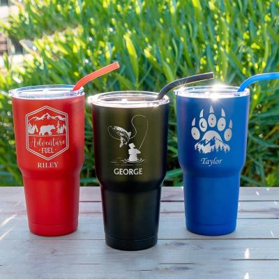 China Viable Wholesale Custom Tumbler, Insulated Engraved Mug with Straw Monogram, 30oz, Custom Color and Logo for sale