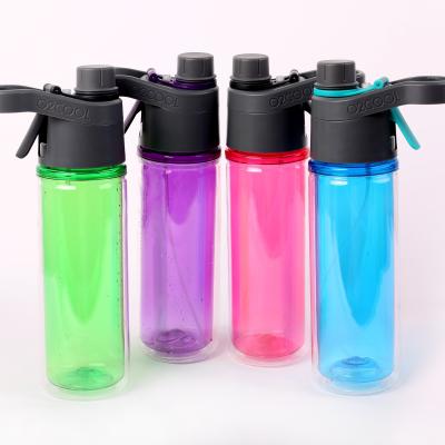 China EASTMAN Tritan Viable Mist Sip Double Wall 550ml Water Bottle With Cool Spray Mist Spray Bottle for sale