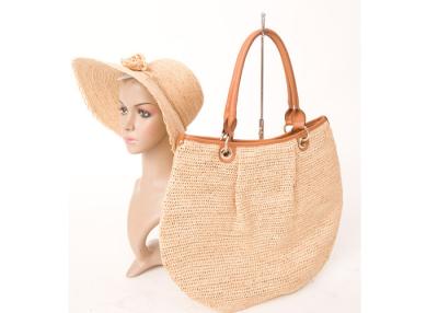 Chine La plage beige de raphia de femmes d'été met en sac pour le bord de la mer, sacs à main de 38cm x de 40cm à vendre