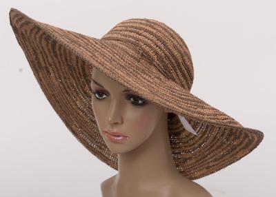 Chine chapeaux de Sun de raphia de Taupe de bord de 15cm, chapeaux souples de 58cm Sun pour la partie à vendre