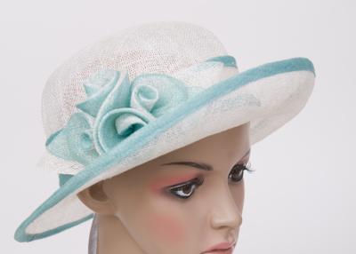 China Fashionable 9cm Short Brim Ladies Sinamay Hats / Ladies Dress Hats For Party for sale