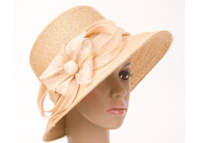 Chine les chapeaux de paille des femmes de bord de 8cm avec la fleur, chapeaux de paille de dames pour la partie à vendre