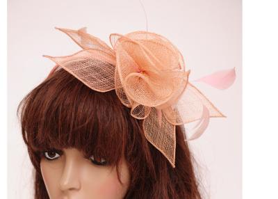 China Bloem Lichtrose pp Sinamay Fascinator Headwear Decoratie voor Vrouwen Te koop