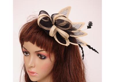 China Sinamay feito a mão preto Fascinator/cabelo natural Fascinators de Sinamay para o banquete à venda