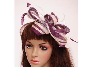 China Purple White PP Hair Fascinators Headwear For Party , Autumn Summer Fascinators Headwear for sale