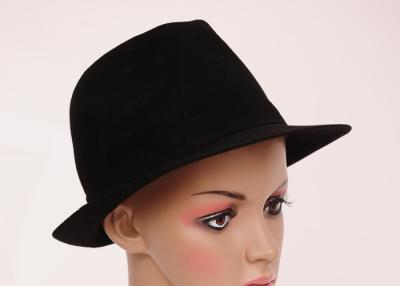 China 5cm Rand-Winter-Wollfilz-Fedora-Hut für Männer, schwarze Wollgeglaubter Hut zu verkaufen