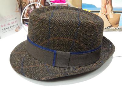 China Spring Church Mens Homburg Hats 5cm Brim Hat For Party , Mens Straw Hats for sale