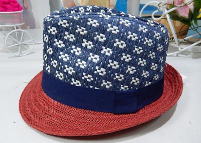 China Blue Paper Mens Homburg Hats Short Brim For Male , mens trilby hats for sale