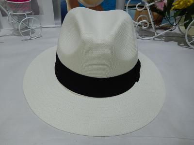 China White Summer Church Mens Homburg Hats For Party , Mens Straw Hats for sale