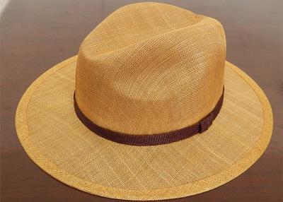 China White Summer Church Mens Homburg Hats For Party , Mens Straw Hats for sale