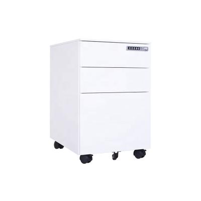 China New Design Metal Filing Cabinet 3 Drawer Mobile Pedestal Filing Cabinet With Electronic Code Lock for sale