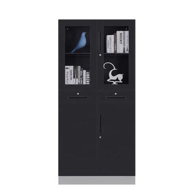 China Durable Steel Office Furniture Metal File Storage Locking Cabinet With Glass Door for sale