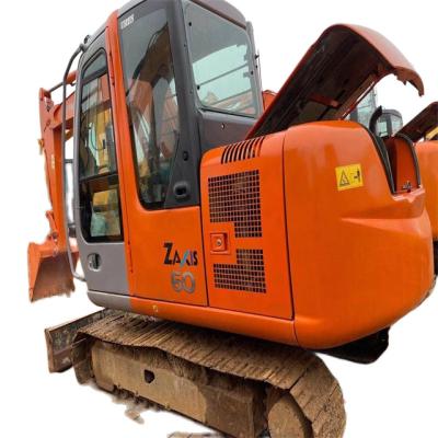 China Low Fuel Consumption Hitachi ZX60 Crawler Backhoe Hydraulic Digger Second Hand 7ton Used Excavator with ISUZU Engine 0.22m²; ³ for sale