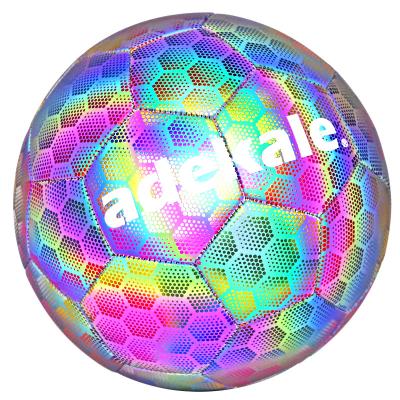 China Gift adekale holographic reflective glow in the dark soccer ball football for sale