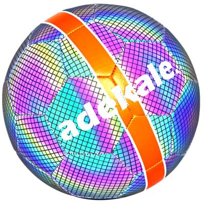 China Gift adekale holographic reflective glow in the dark soccer ball football for sale