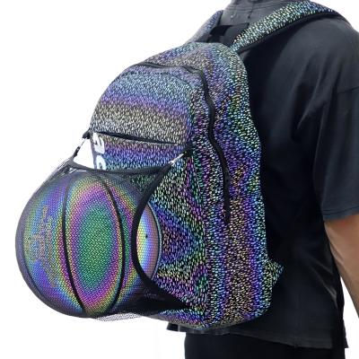 China High Quality Custom Holographic Glowing Reflective Custom Basketball Bag for sale