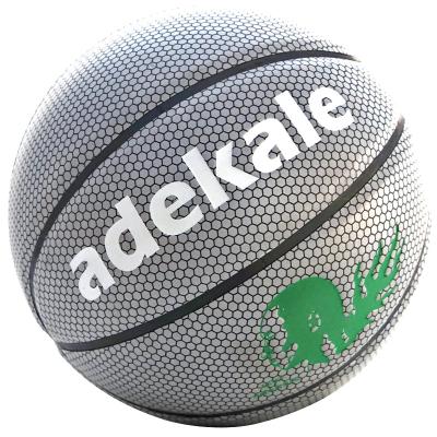 China Outdoor Game / Indoor Personalized Glow In The Dark Reflective Sports Balls Custom Basketball Logo for sale