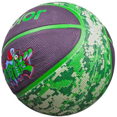 China Outdoor Game Custom Logo Official Size Wear Resistant Rubber Basketball for sale