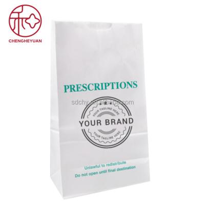 China Recyclable Custom Printed Logo Size Small Daily Medical Sickness Packaging Kraft Paper Pharmacy SOS Eco Friendly White Paper Bags For Medicine for sale