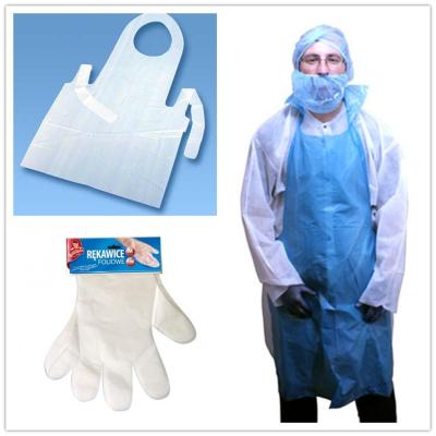 China BIODEGRADABLE plastic apron and pe gloves for sale