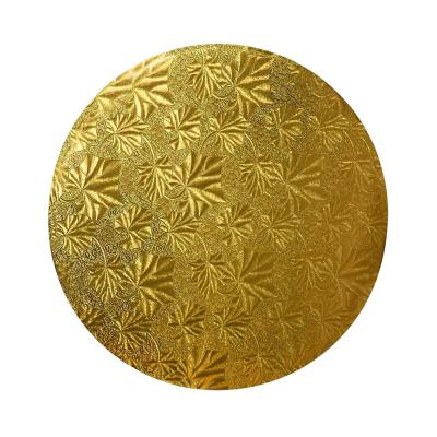 China Corrugated Gold Foil Cake Board Cake Drum Recyclable With Round Shape for sale