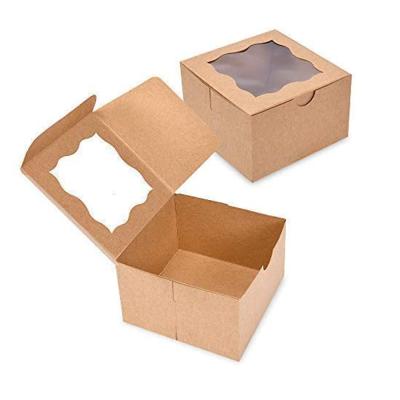 China Recycled Materials Custom Bakery Box With Window Eco-Friendly Cardboard Gift Packaging Boxes For Cakes Cookies Pastries Smalls for sale