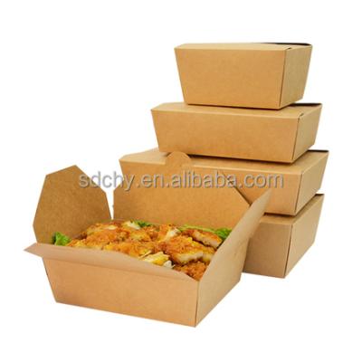 China Recycled Materials Eco Friendly Disposable Restaurant Take Away Lunch Bento Packing Box Salad Box Fast Food Packaging for sale