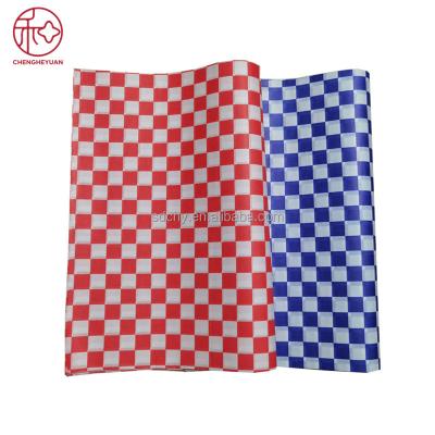 China Low MOQ Custom Eco Friendly Custom Waxed Ink Printing Tissue Paper Hamburger Wrapping Tissue Paper Fast Food Wax Paper for sale