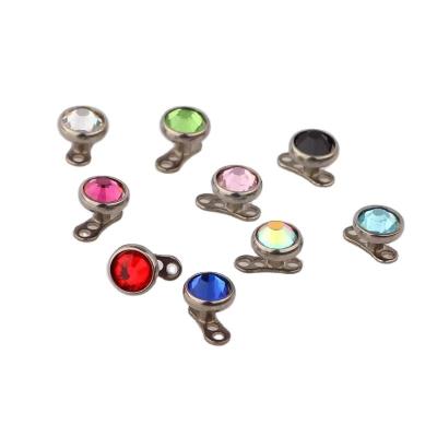 China TRENDY ASTM F136 Titanium  Internally Threaded  Micro Dermal Anchor piercing jewelry Clear Gem Skin Piercing for sale