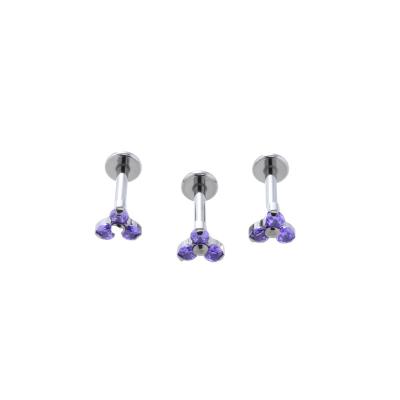 China TRENDY F136 Titanium piercing earrings internal threadedpiercing earrings tragus cartilage flat back earring stud Body jewelry for sale