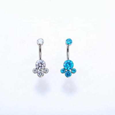 China TRENDY Xingfu ASTM F136 Titanium Internally Threaded Double Gemmed Belly Ring Piercing Jewelry belly ring for sale