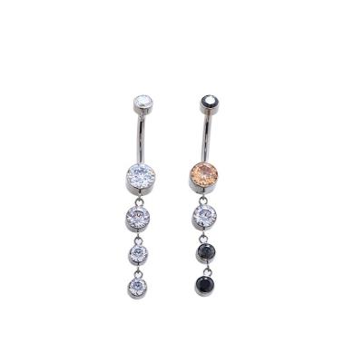 China TRENDY ASTM F136 Titanium Dangling Belly Ring BALL ZIRCONTitanium Belly Piercing FOB Reference for sale