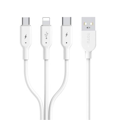 China Mobile Phone TOTU 3-in-1 USB Cable with 5V3.4A Fast Charging (M+L+T) for sale