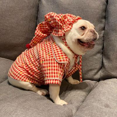 China Viable Casual Pure Cotton Pet Dog Pajamas Check Pet Dog Pajamas for sale