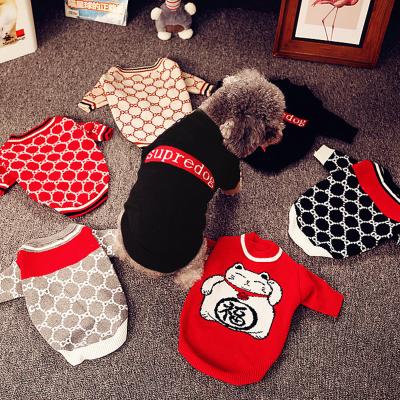 China Sustainable Supplier Pet Clothes Dog Coat Knitted Puppy Cats Pets Unique Clothes Outfits Cartoon Dog Clothes for sale