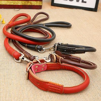 China Hot Selling Amazon Brand Design Pet Detachable Luxury Leather Chest Dog Leash Back Leash Harness Set for sale