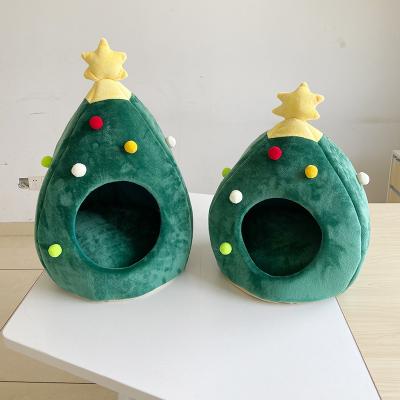 China Factory News Christmas Tree Cat Litter Winter Warm Indoor Dog Garbage Breathable Direct Warm Pet Garbage for sale