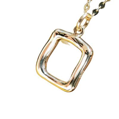 China French Simple Retro Style 18K Gold Irregular Square Desk / Pendant Real Career Ins for sale