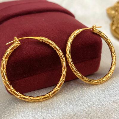 China Office / Wholesale Simple Generous 18K Gold Career Manufacturer Real Circle Earrings for sale