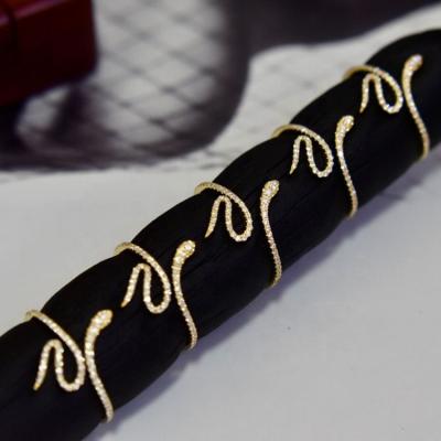 China Wholesale Real Gold 18K Gold Single Style Diamond Snake Rings Office / Career Manufacturer for sale