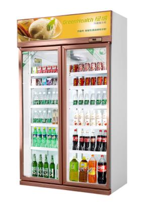 China Pas Champagne Gold Commercial Display Cold-Drankdiepvriezer voor Restaurant/Supermarkt aan Te koop