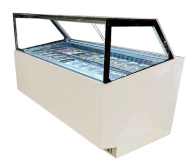 China Ice Cream Freezer Ice Cream Gelato Display Cabinet Fan Cooling zu verkaufen