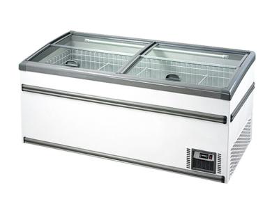 China Auto Defrost Chest Deep Freezer Sliding Top Door Island Refrigerator en venta