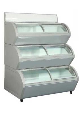 China 3 Layers Glass Door Deep Freezer Automatic Defrost Ice Cream Display Showcase zu verkaufen