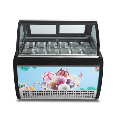 China Gelato-Display-Schaufenster Gefrierschrank Schreibtisch Mini-Eis-Kühlschrank zu verkaufen