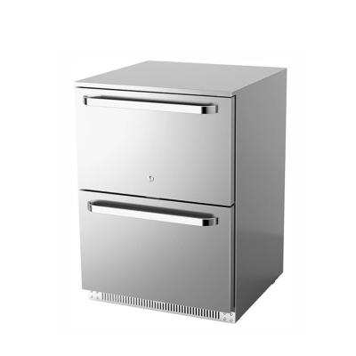 China 150L 168Cans Stainless Steel Solid Door Outdoor Beverage Refrigerator for sale