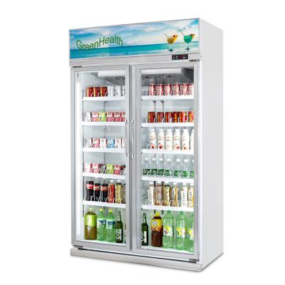 China El refrigerador/las bebidas de cristal de la exhibición de la bebida del congelador de la puerta de los estantes ajustables exhibe el refrigerador en venta