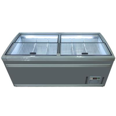 China 50Hz Supermarket Frozen Meat Seafood Display Chest Island Freezer for sale